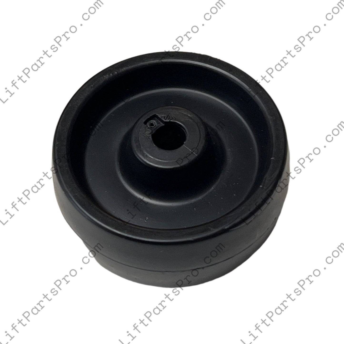 Black Plastic 2" x 15/16" x 1/4" Roller Wheel