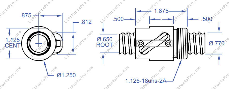 American Stair-Glide Porch-Lift 3/4" Ball Nut #53041 for ACME Screw