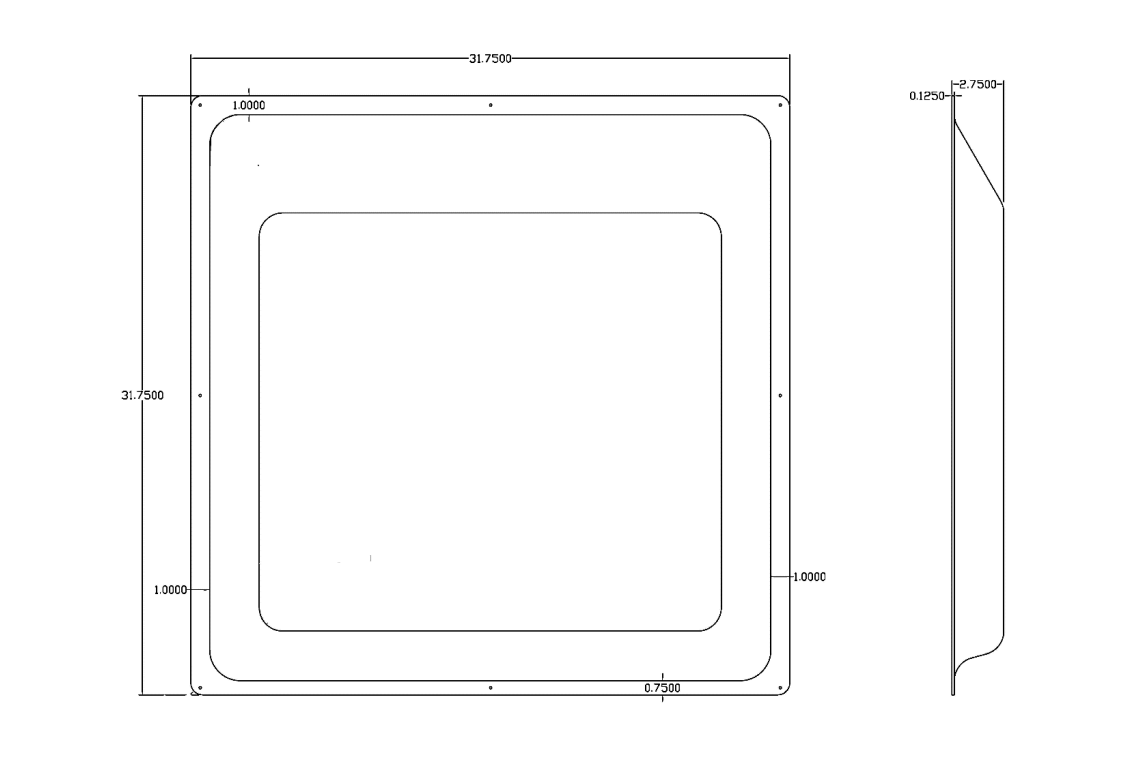 Space Guard Door Baffle – White, ABS Plastic (31 ¾” x 31 ¾” x 2 ¾”)