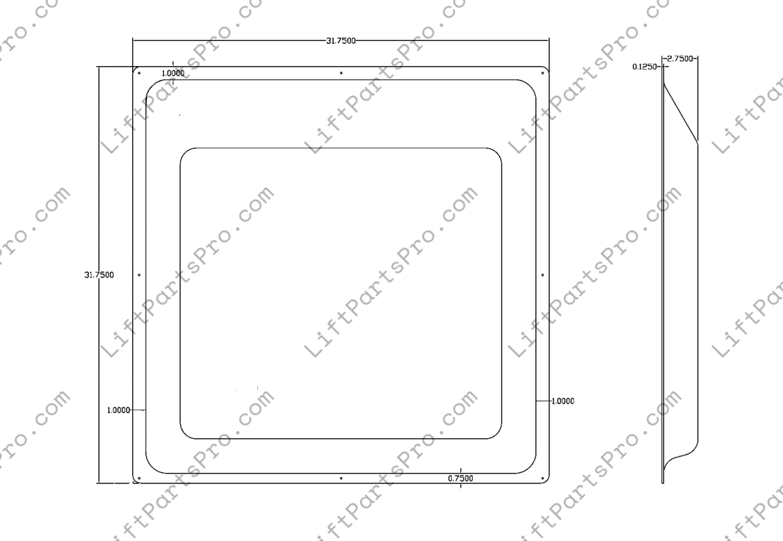 Space Guard Door Baffle – White, ABS Plastic (31 ¾” x 31 ¾” x 2 ¾”)