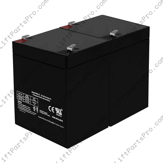 National Wheel‑O‑Vator Destiny Replacement Battery Pair (12 V, 5 Ah, SLA / AGM)