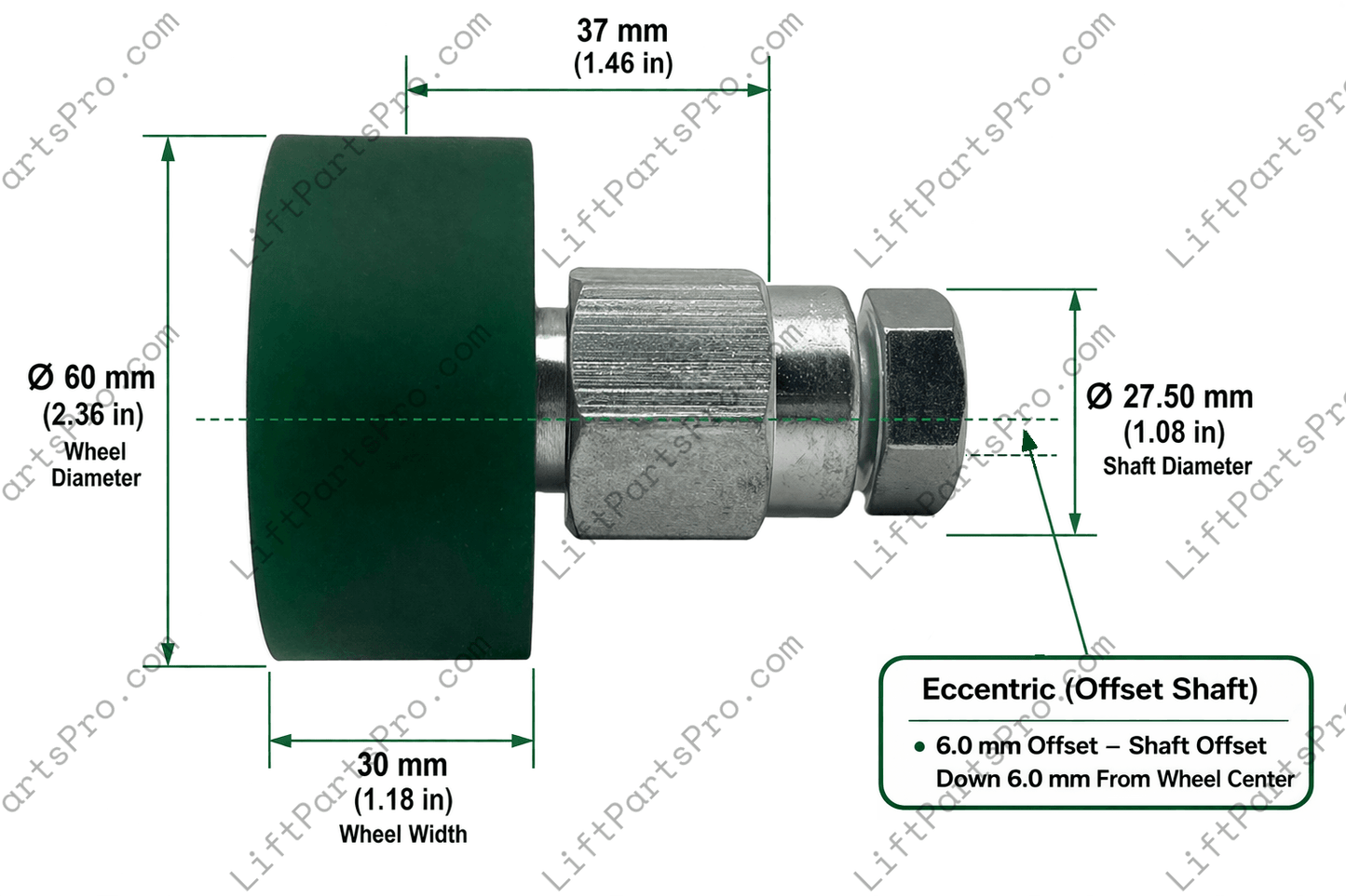 Cemco Lift Elevator Roller Wheel CF-9002E Eccentric Assembly