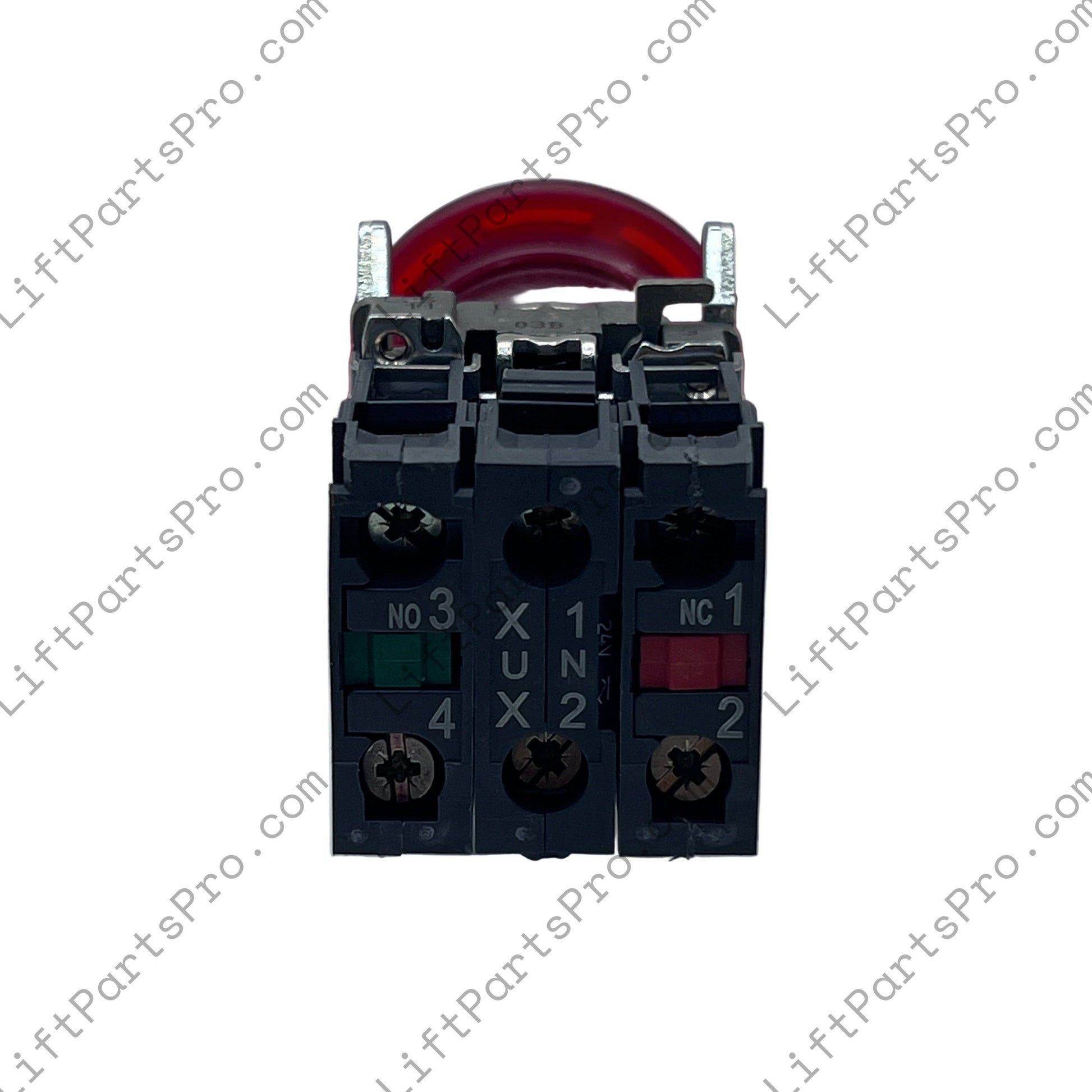 Electrical relay on a white background