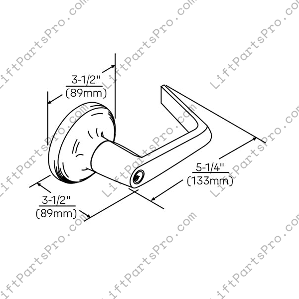 Single Sided Communicating Room Lever Handle for Platform Lifts