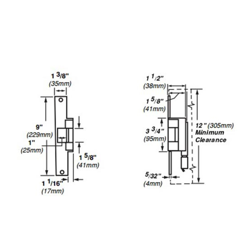 Von Duprin Electric Door Strike for Cheney and Porch-Lift Units