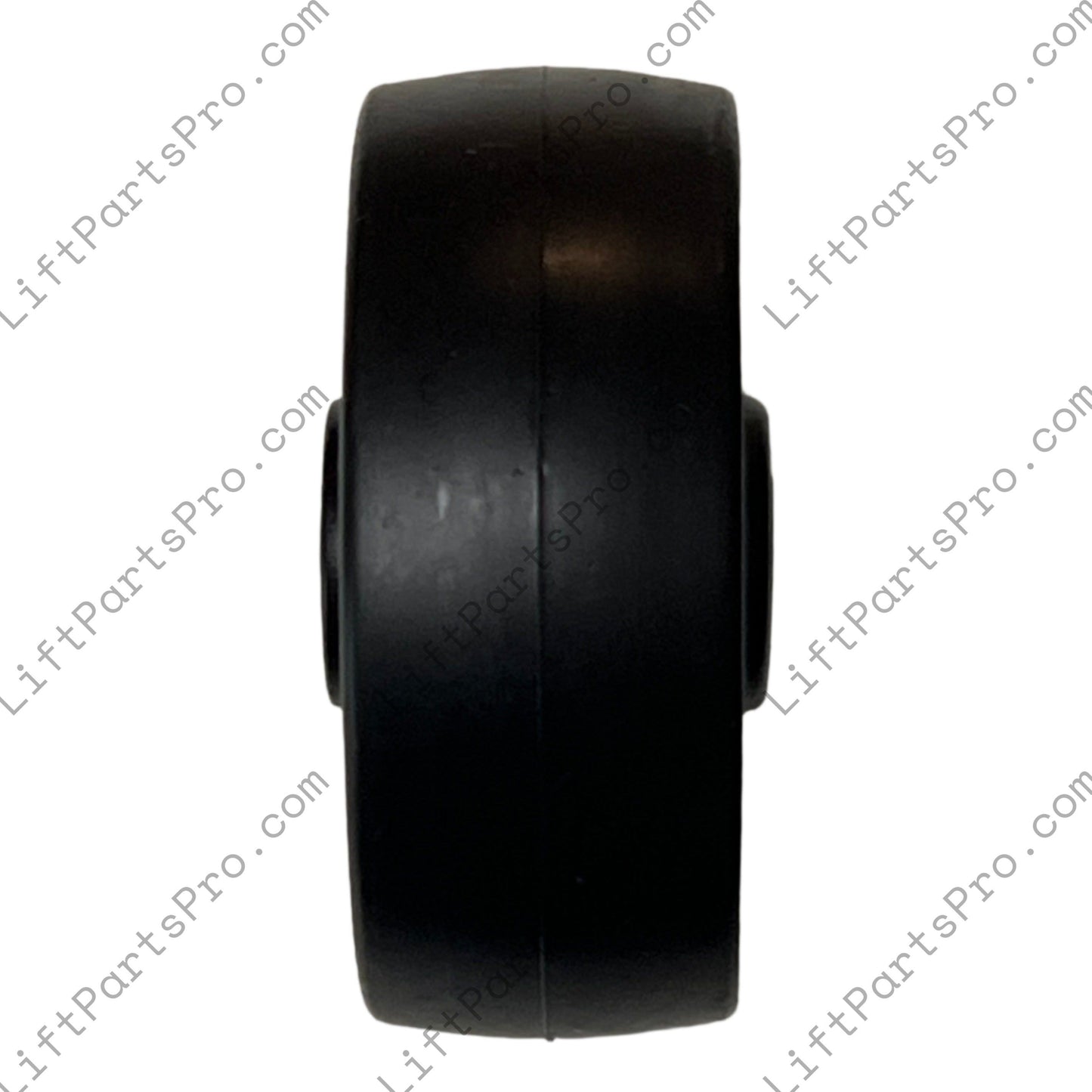 Black Plastic 2" x 15/16" x 1/4" Roller Wheel