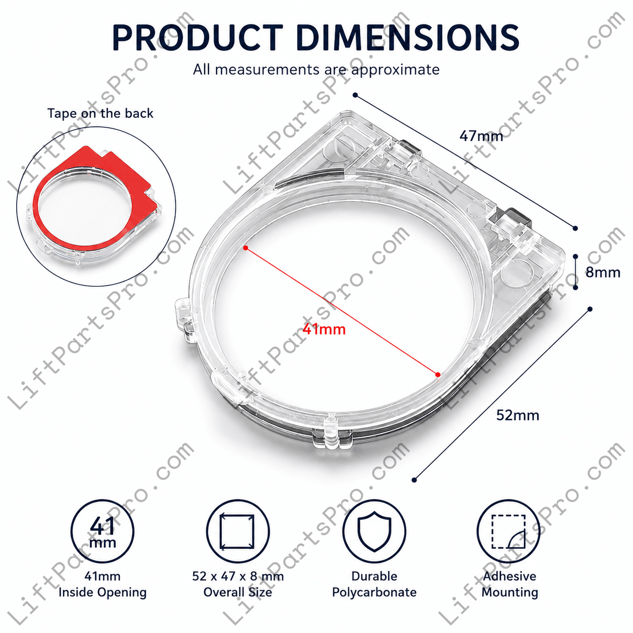41mm Elevator Button Clear Water-resistant, Dust-proof, and Oil-Resistant Protective Cover