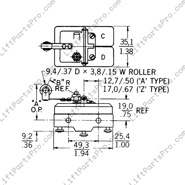 Porch-Lift Unimax Double Tandem Limit Switch 53035
