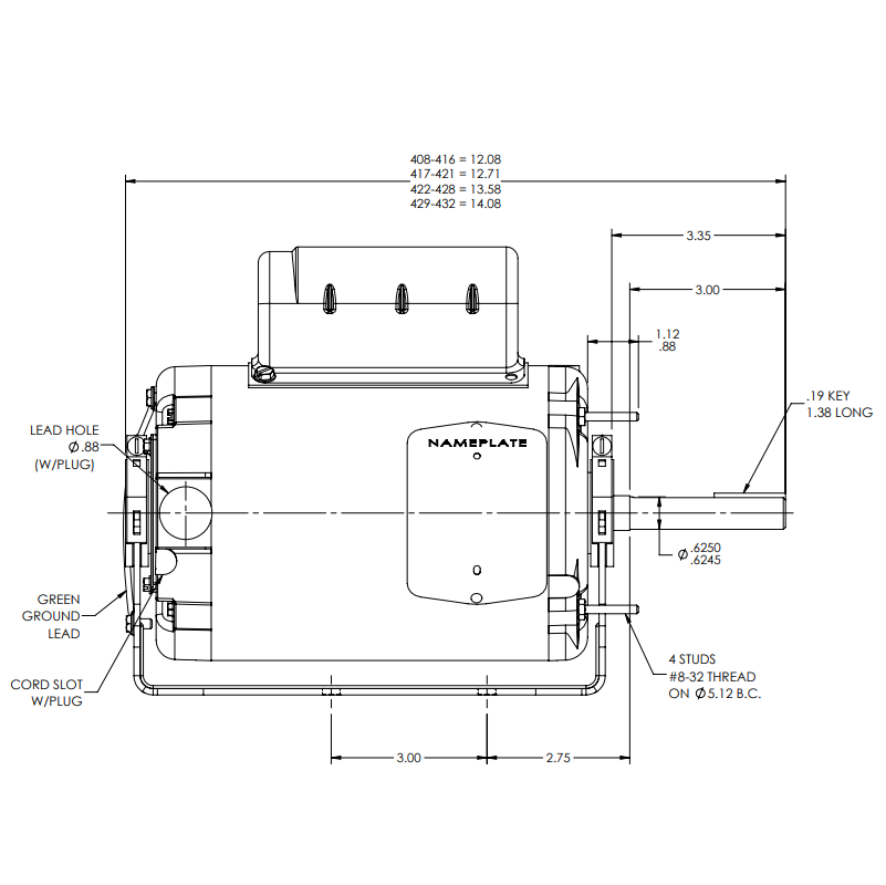 0.5 HP Single‑Phase Motor Replacement for Porch‑Lift & Wheel‑O‑Vator