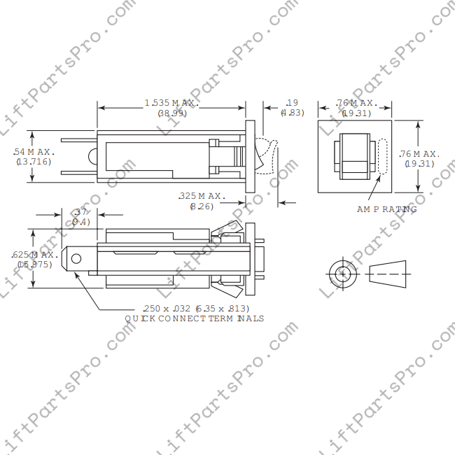 2-Amp Thermal Reset Breaker - Porch-Lift and Others