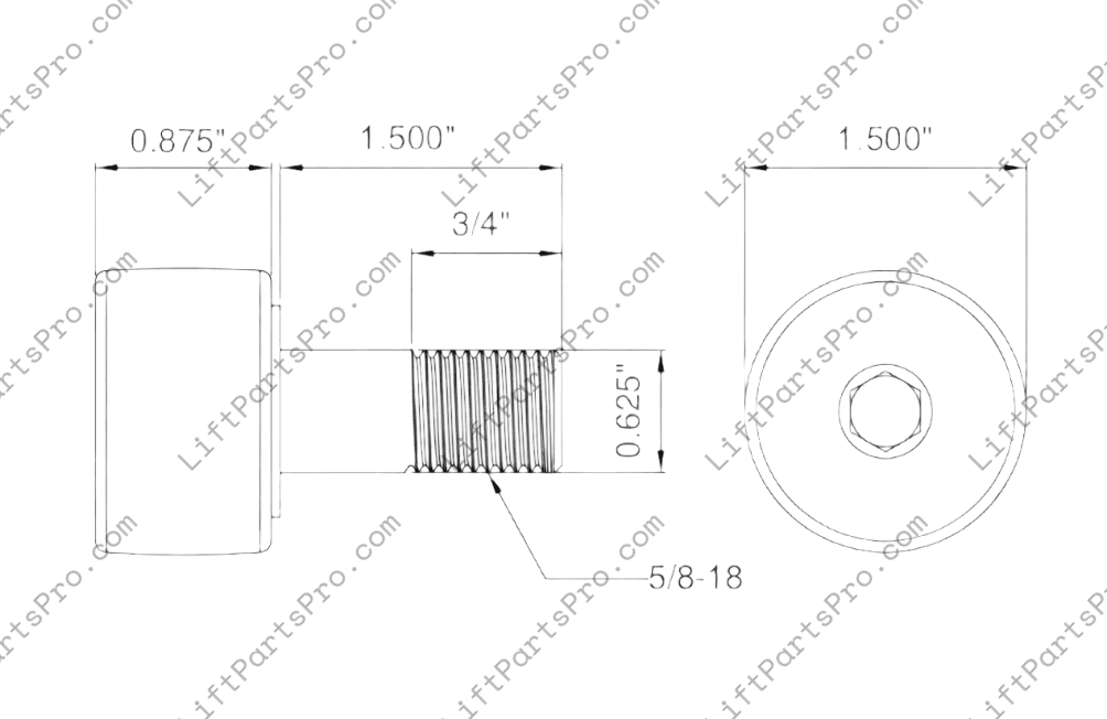 National Wheel-O-Vator Stud Mount Guide Roller Bearing RH1018