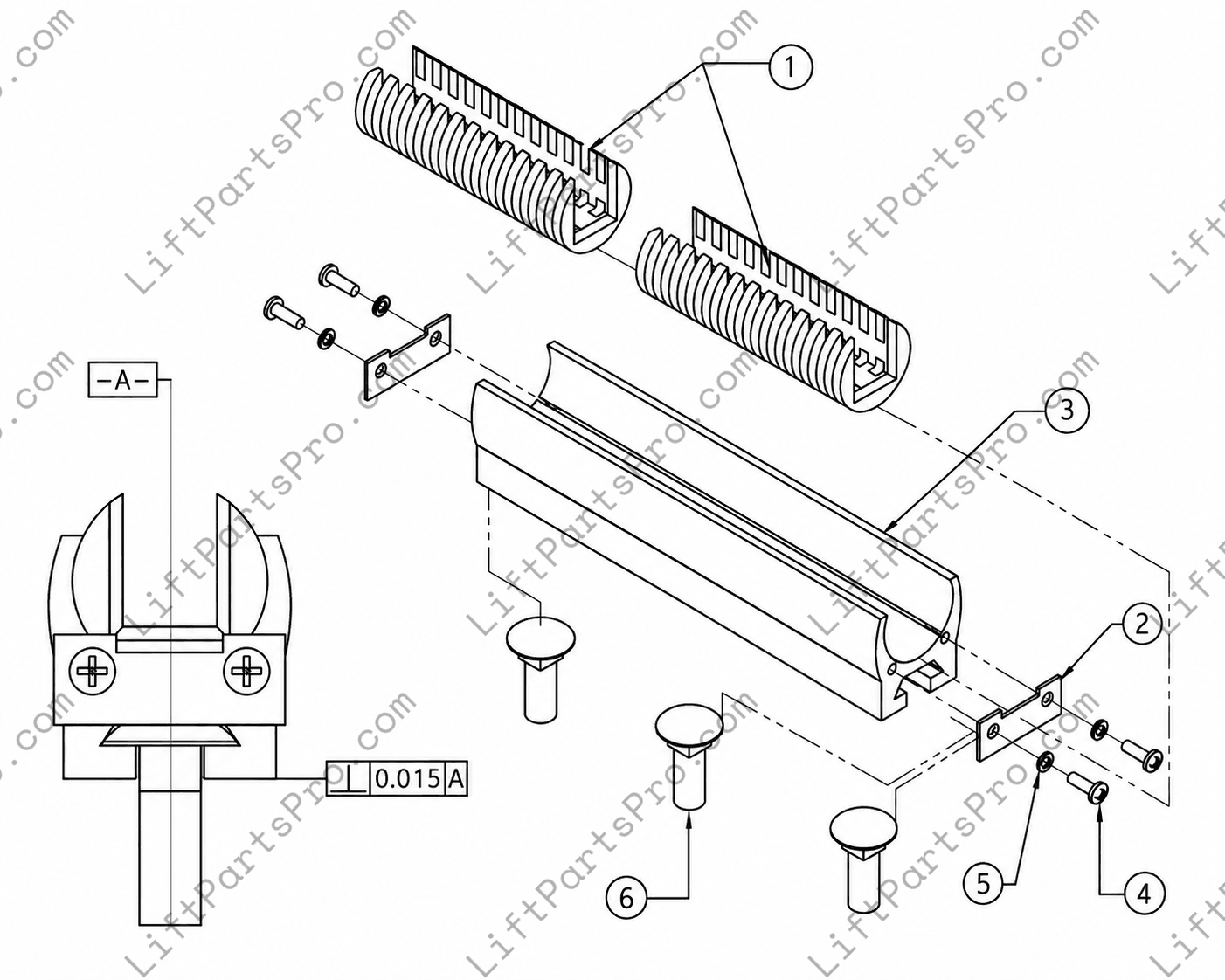 Savaria Concord 8" Guide Shoe Assembly 250966