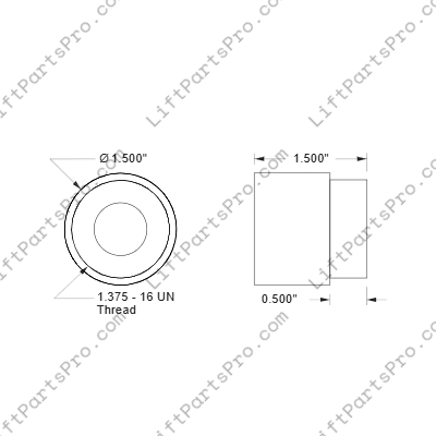 Symmetry & National Wheel-O-Vator Brass Safety Nut Flange Assembly for ACME screw drive lifts.