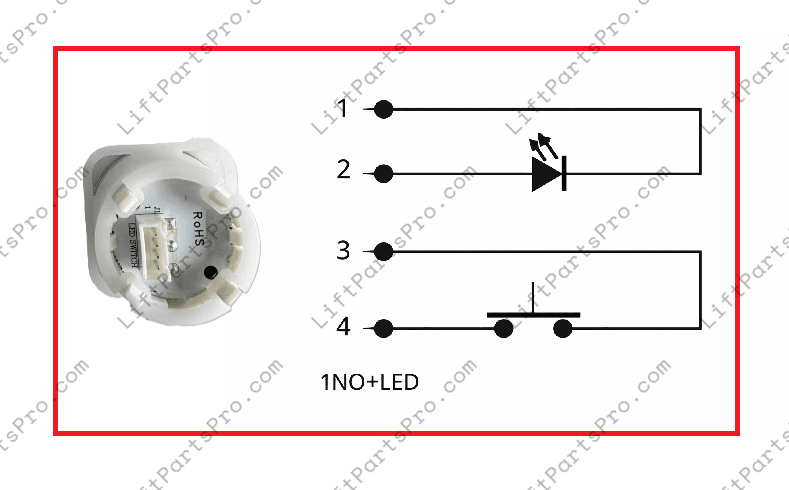 Concord Pushbutton Stainless Steel Call Button with Red Indicator