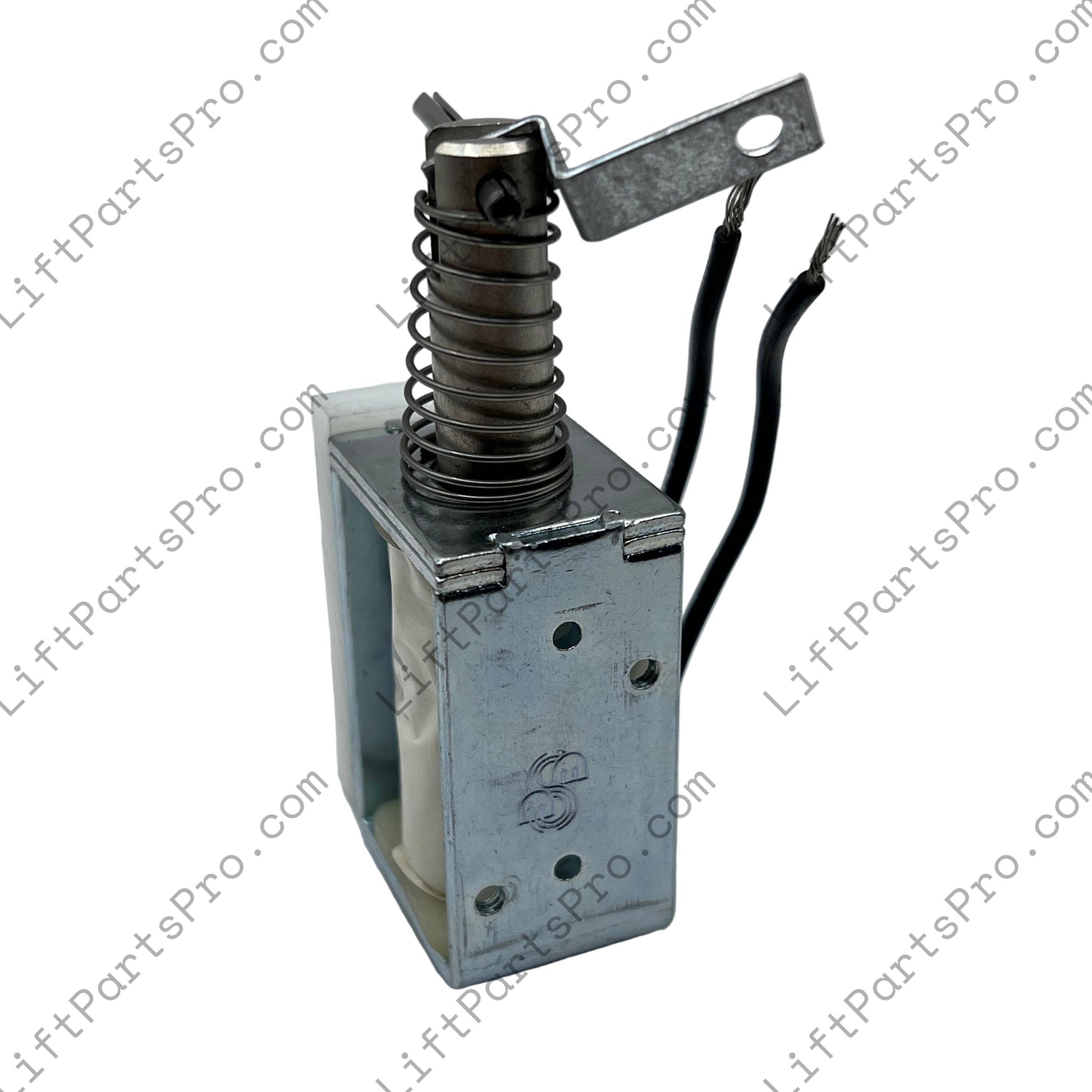 Mechanical component with springs and wires on a white background