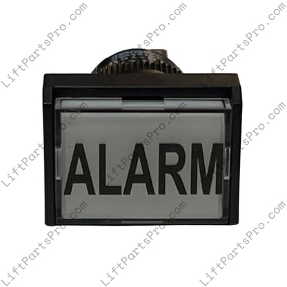 Black alarm clock with 'ALARM' display on a white background
