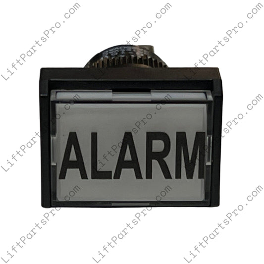 Black alarm clock with 'ALARM' display on a white background
