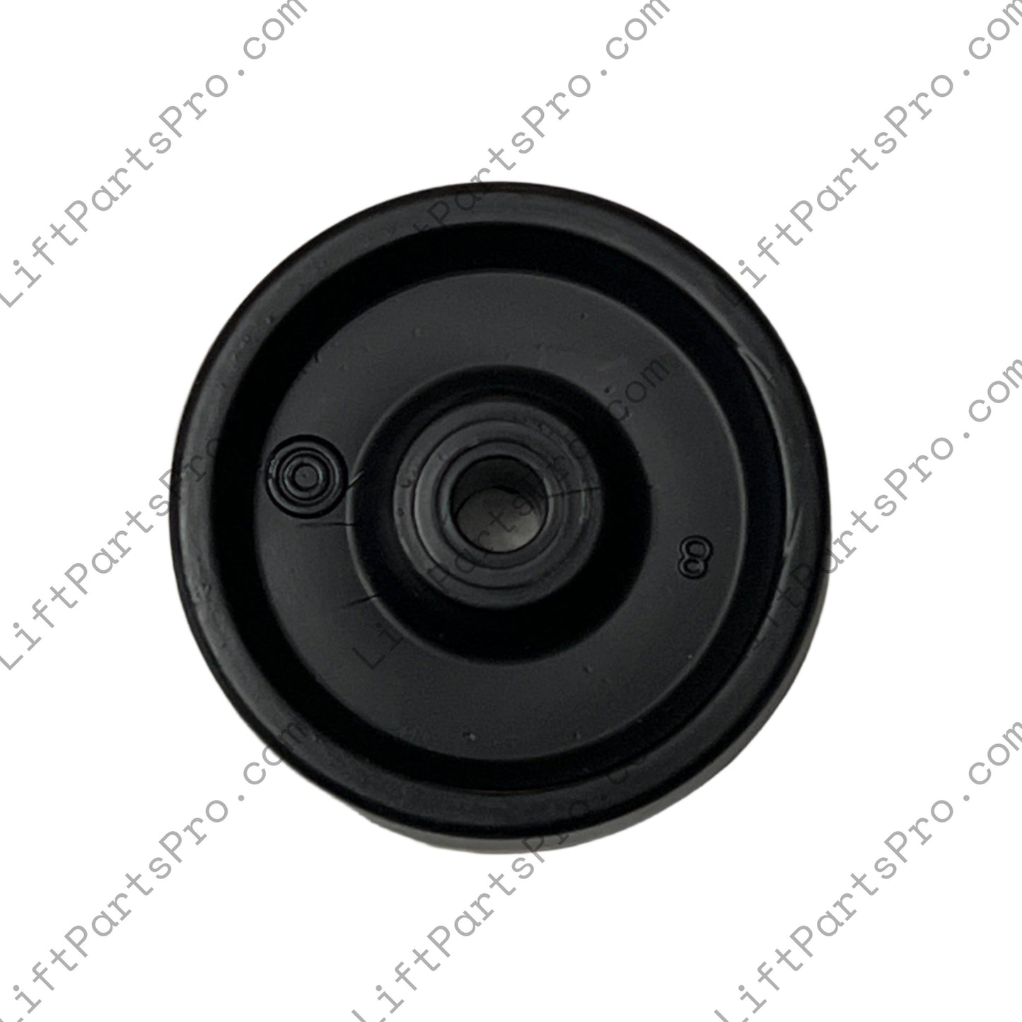 Black Plastic 2" x 15/16" x 1/4" Roller Wheel