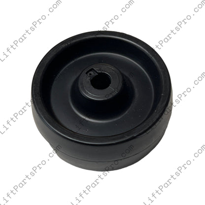 Black Plastic 2" x 15/16" x 1/4" Roller Wheel