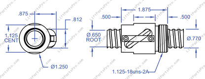 American Stair-Glide Porch-Lift 3/4" Ball Nut #53041 for ACME Screw