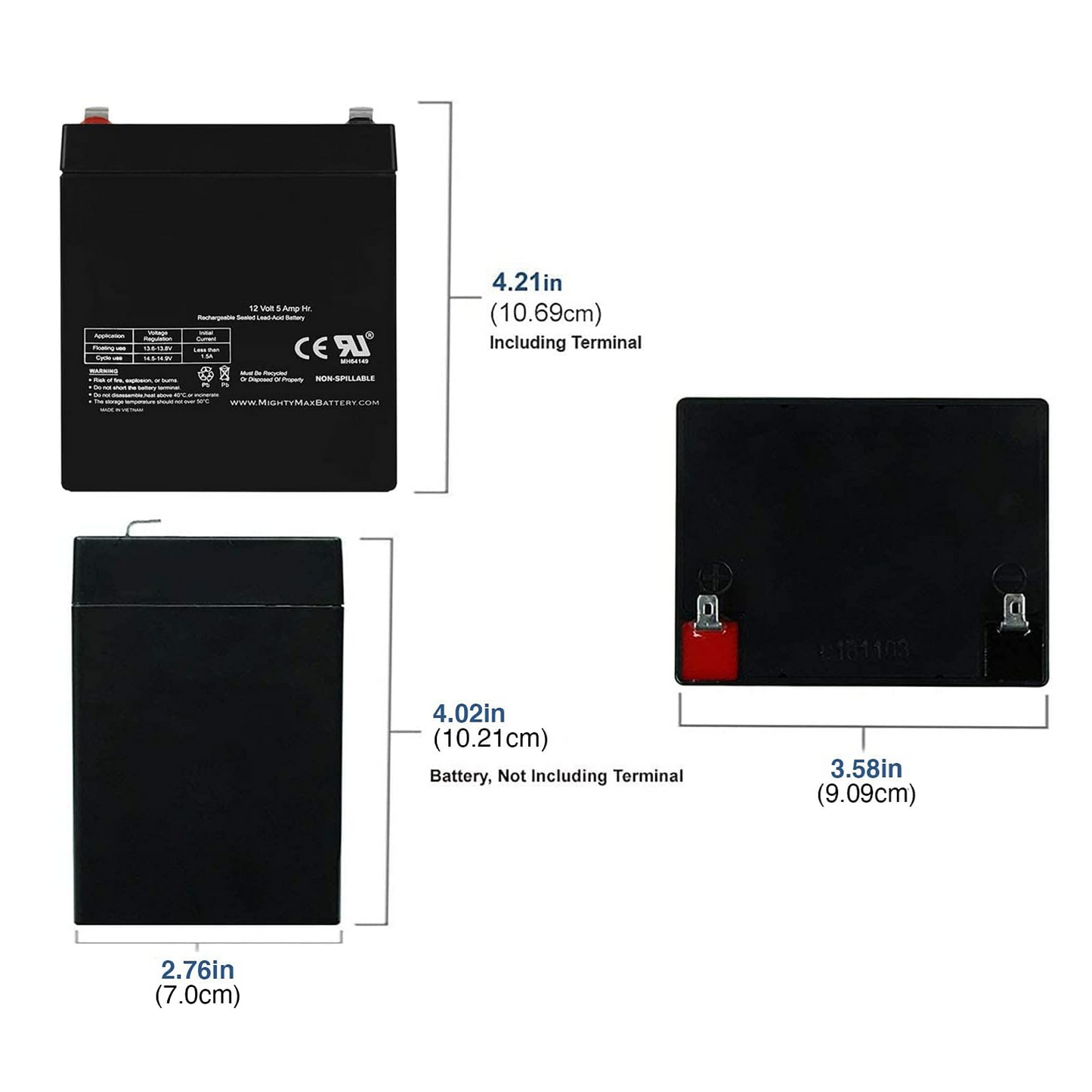 National Wheel‑O‑Vator Destiny Replacement Battery Pair (12 V, 5 Ah, SLA / AGM)