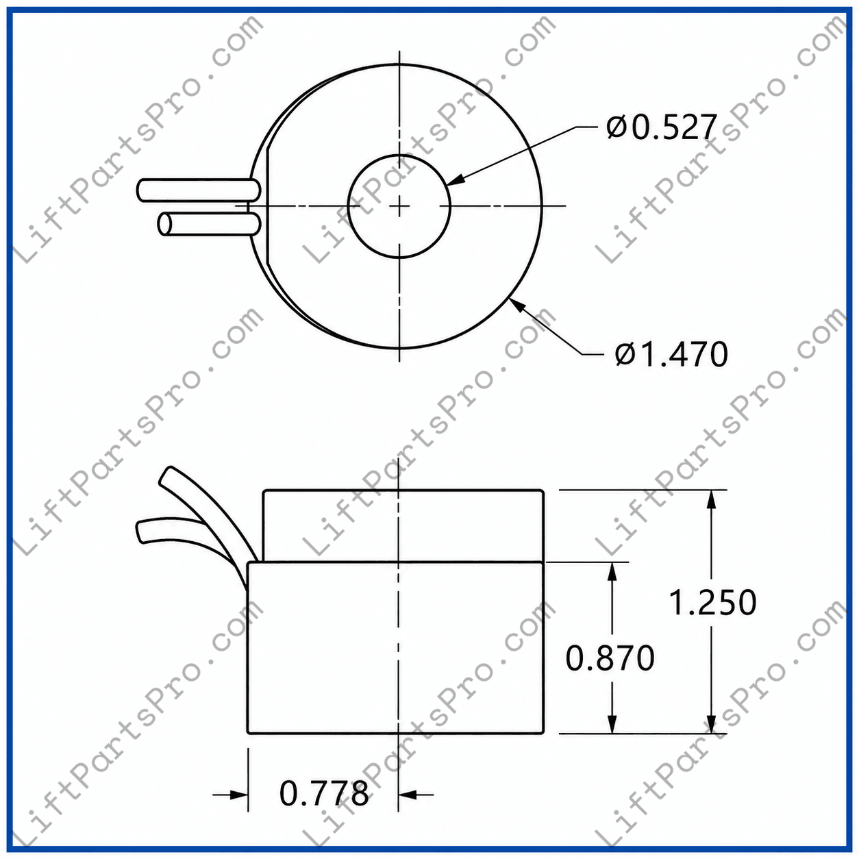 Coil measurements from CEMCO Lift 110-volt Valve Coil Solenoid Kit 