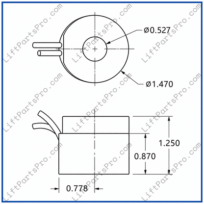 Coil measurements from CEMCO Lift 110-volt Valve Coil Solenoid Kit 