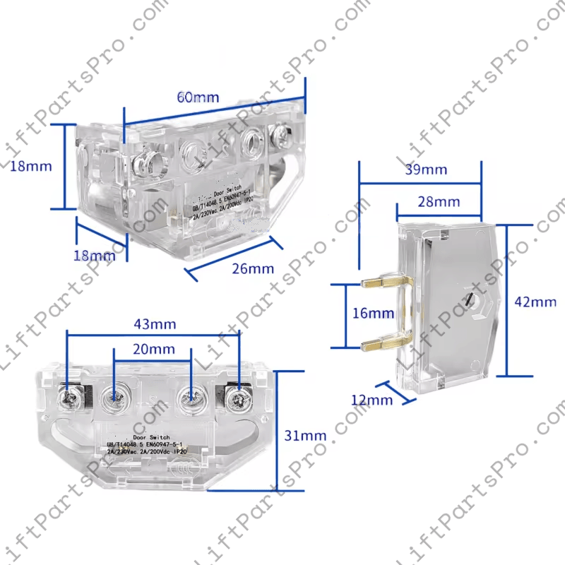 Fermator Operator Door Contact Switch Assembly - Trapezoid