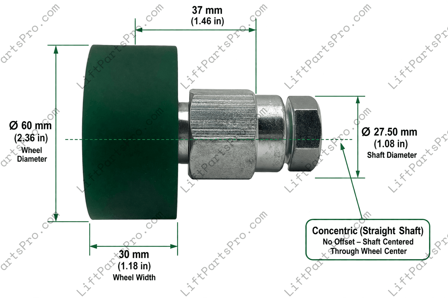 Cemco Lift Elevator Roller Wheel CF-9003C Concentric Assembly