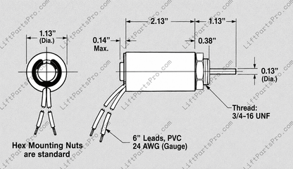 Push Solenoid Replacement for Cheney VPL Landing Gate Interlocks replacing legacy M15829 & 10757.