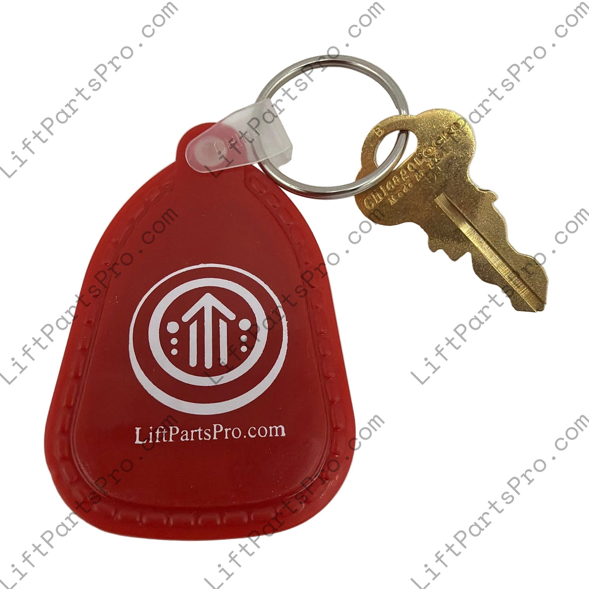 Chicago 2252 double-bitted brass replacement key for elevator and accessibility lift switches
