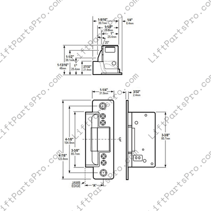 Concord PAL Door Lock Strike Adams Rite 7100