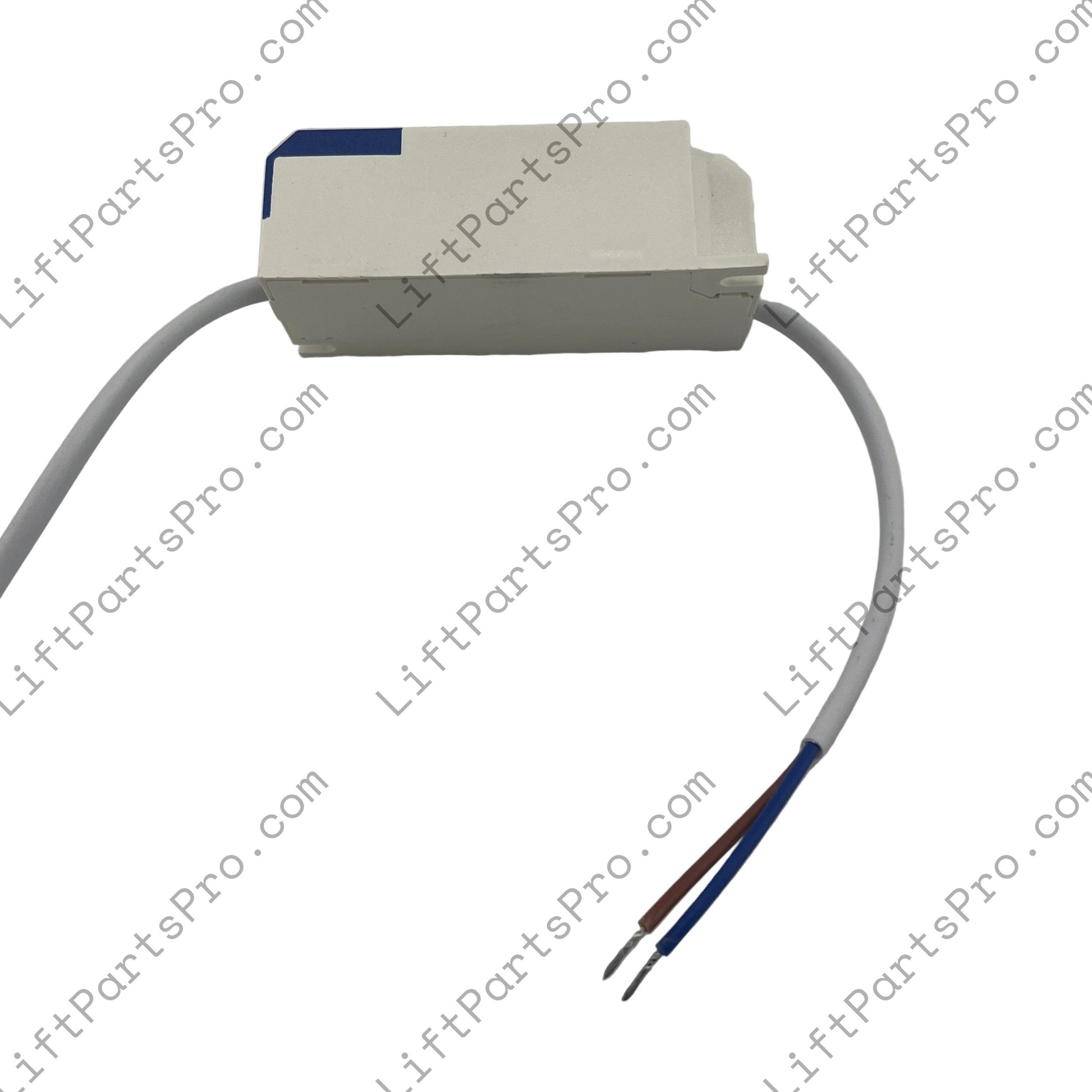 Small electronic component with wires on a white background