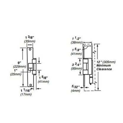 Von Duprin Electric Door Strike for Cheney and Porch-Lift Units
