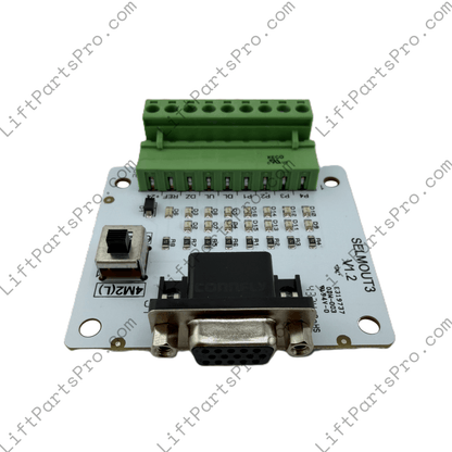 EMI Porta TAL SELMOUT3 selector interface PCB showing Super VGA communication cable connector and terminal block