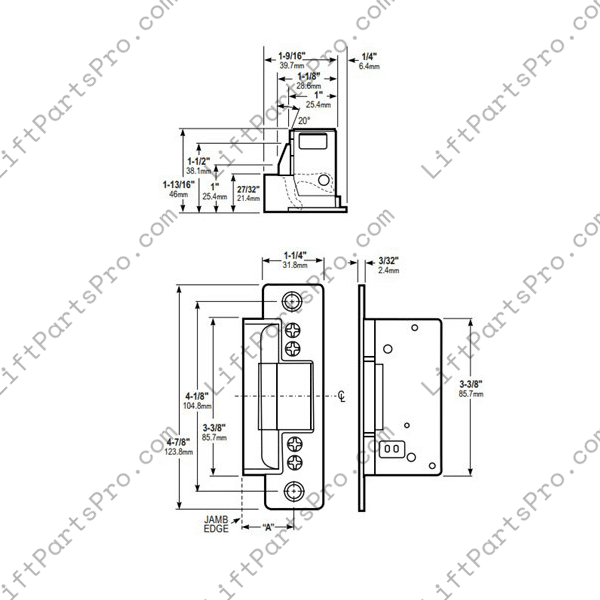 Concord PAL Door Lock Strike Adams Rite 7100