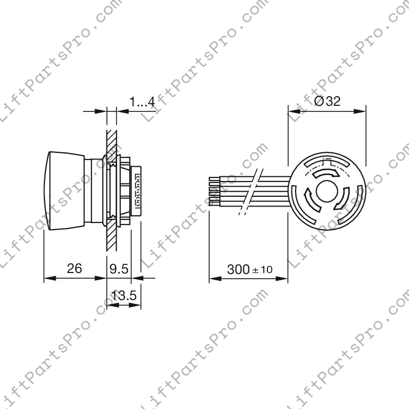 Savaria Elevator Emergency E-stop Twist-Release Pushbutton 104783