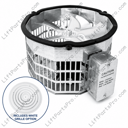 Elevator Cab Exhaust Ventilation Fan with White Grille