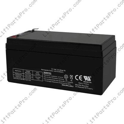 Single 12 Volt 3Ah Battery for Elevator Car Top