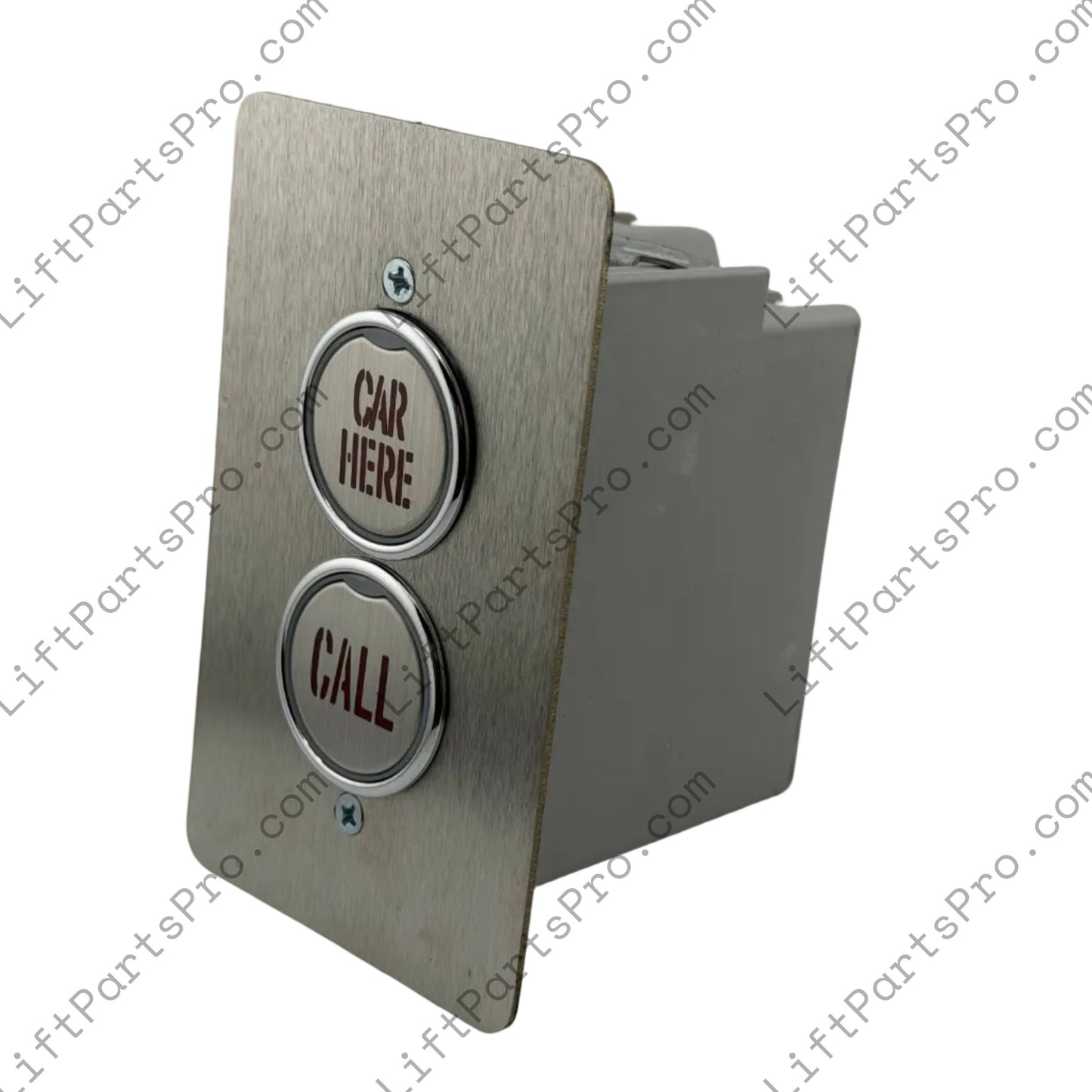 Elevator Call Station Box with CALL button and CAR HERE indicator.