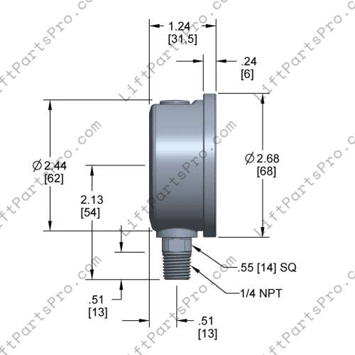 National Wheel-O-Vator & Concord Lift Hydraulic Pressure Gauge