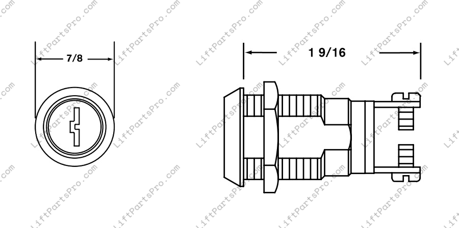 Chicago H2395 Elevator Key Switch Concord Independence 2395 Keyswitch