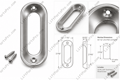 Low-profile elevator landing door flush pull with recessed finger grip