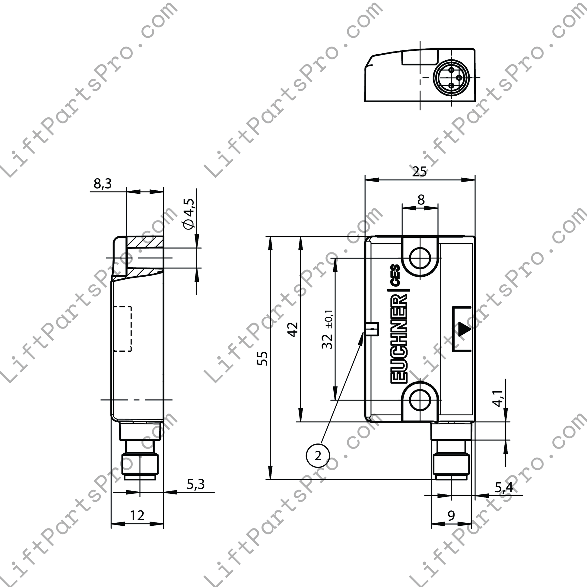 Elevator Safety Switch Read Head Euchner 106601