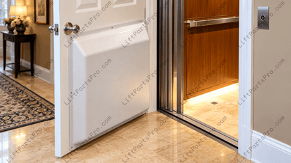 Residential elevator door baffle for ASME A17.1 compliance with space guard 3/4" and 4" Rule
