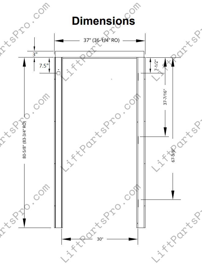 Recessed Residential Elevator Door Flush Frame for ASME 17.1 Compliance