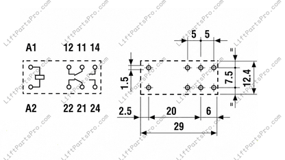 24VDC 8-Amp Finder Relay for ThyssenKrupp TAC20 Controllers