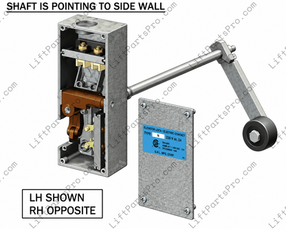 Drawing of GAL Type N Interlock with Shaft Pointing To Side Wall INT22-0001L/R
