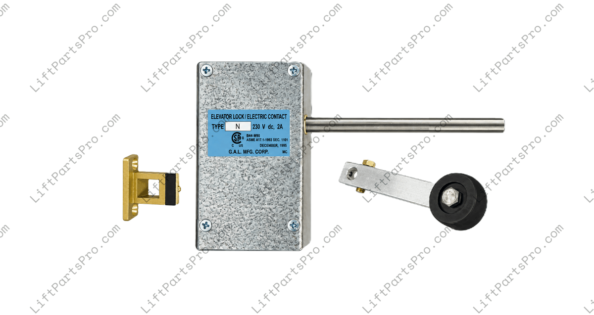 Left-Handed GAL Type N Interlock for Elevator-Cab-Directed Shaft actuator. INT22-0004L