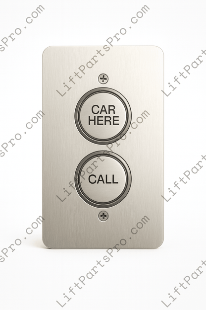 Elevator Call Station Box with CALL button and CAR HERE indicator.